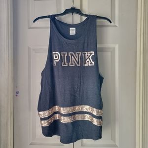 VS PINK Sequin Muscle Tank Top